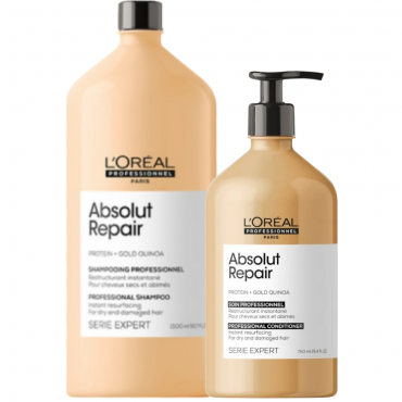 Pack Absolut Repair Loreal Expert Shampoo 1500 ml+ Acondicionador 750 ml.